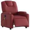 vidaXL Fauteuil de massage inclinable électrique rouge bordeaux