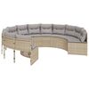 vidaXL Canap&eacute; de jardin avec coussins rond beige r&eacute;sine tress&eacute;e