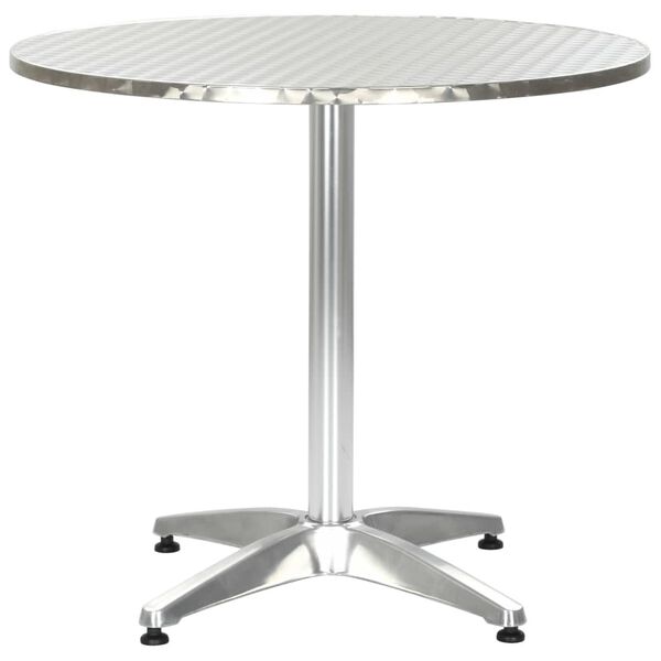 vidaXL Table de jardin Argent&eacute; 80x70 cm Aluminium