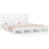 vidaXL Cadre de lit sans matelas blanc 140x190 cm bois de pin massif