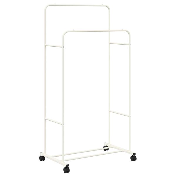 vidaXL Porte-v&ecirc;tements Uni Blanc 80 x 53 x 156 cm