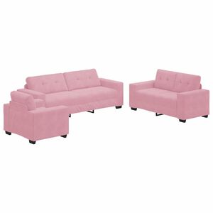 vidaXL Ensemble de Canap&eacute;s 3 pcs Rose 221 x 80 x 80 cm Velours