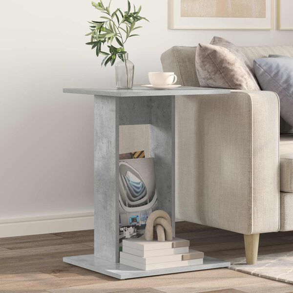 vidaXL Table d'appoint Gris b&eacute;ton 45 x 40 x 62,5 cm Bois d'ing&eacute;nierie