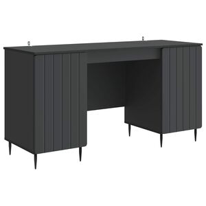 vidaXL Bureau avec &eacute;tag&egrave;re Noir 142,5 x 50 x 75 cm Bois d'ing&eacute;nierie
