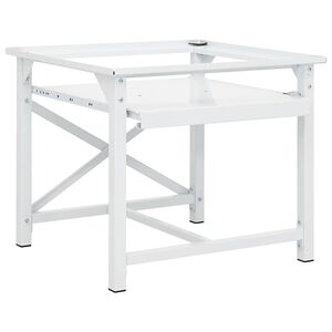 vidaXL Socle pour machine &agrave; laver avec &eacute;tag&egrave;re coulissante Blanc