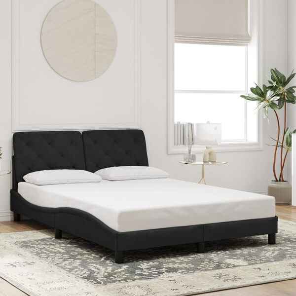 vidaXL Cadre de lit avec LED sans matelas noir 120x200 cm velours
