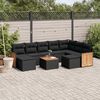 vidaXL Salon de jardin 10 pcs avec coussins noir r&eacute;sine tress&eacute;e