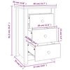 vidaXL Table de chevet Blanc 40x35x61,5 cm Bois de pin massif