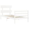 vidaXL Cadre de lit sans matelas blanc 90x200 cm bois massif
