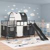 vidaXL Lit mezzanine pour enfants Noir 99,5 x 200 cm M&eacute;tал