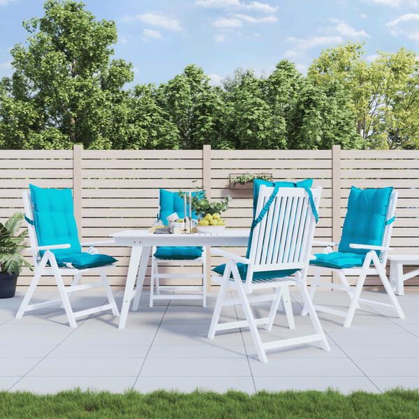 vidaXL Coussins de chaise &agrave; dossier haut lot de 4 turquoise