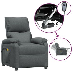 vidaXL Fauteuil &eacute;lectrique de massage Gris fonc&eacute; Tissu