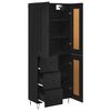 vidaXL Haut Armoire Ch&ecirc;ne noir 69,5 x 34 x 180 cm Bois d'ing&eacute;nierie