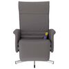 vidaXL Fauteuil inclinable de massage repose-pieds gris similicuir
