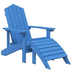 vidaXL Chaise de jardin Adirondack avec repose-pied PEHD bleu marine