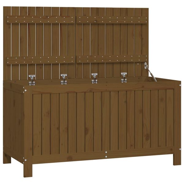 vidaXL Boîte de rangement de jardin Marron miel 121x55x64 cm Bois pin