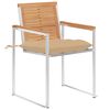 vidaXL Chaises de jardin lot de 8 avec coussins Bois de teck massif