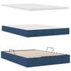 vidaXL Lit avec rangement et matelas Bleu 140 x 200 cm Polyester
