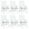 vidaXL Coussins de chaise lot de 6 &agrave; motif de feuilles 50x50x7 cm