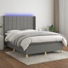 vidaXL Sommier &agrave; lattes de lit matelas LED Gris fonc&eacute; 140x200 cm Tissu