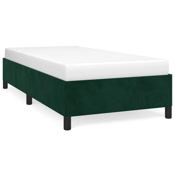 vidaXL Cadre de lit sans matelas vert fonc&eacute; 90x200 cm velours