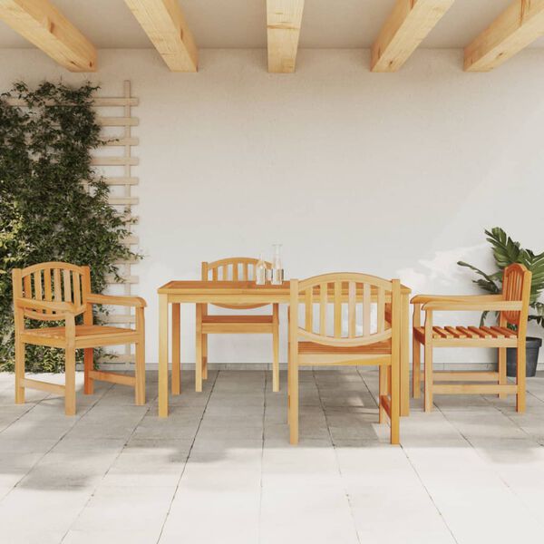 vidaXL Ensemble &agrave; manger de jardin 5pcs Bois de teck massif