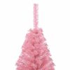 vidaXL Sapin de No&euml;l artificiel pr&eacute;-&eacute;clair&eacute; Rose 120 cm PVC