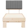 vidaXL Cadre de lit avec t&ecirc;te de lit rembourr&eacute;e Gris clair 80 x 200 cm