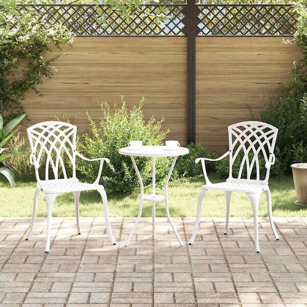 vidaXL Chaise de jardin 2 pcs Blanc 53 x 51 x 88,5cm Aluminium