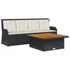 vidaXL Salon de jardin 3 pcs avec coussins noir r&eacute;sine tress&eacute;e