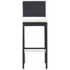 vidaXL Ensemble de bar d'extérieur 9 pcs Résine tressée et acacia Noir