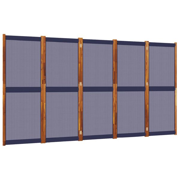 vidaXL Cloison de séparation 5 panneaux bleu foncé 350x180 cm