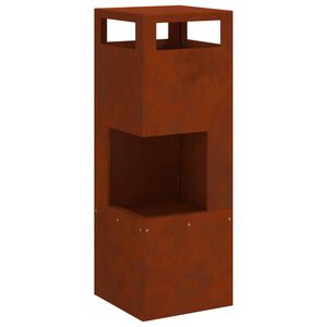 vidaXL Bassin de feu Marron 35 x 35 x 100 cm Acier patin&eacute;