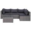 vidaXL Salon de jardin 9 pcs avec coussins Résine tressée Gris