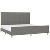 vidaXL Cadre de lit sans matelas gris fonc&eacute; 200x200 cm tissu