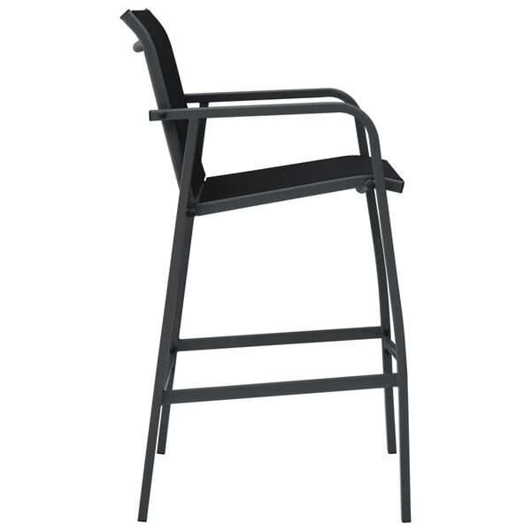 vidaXL Chaises de bar de jardin lot de 4 Noir Textilène