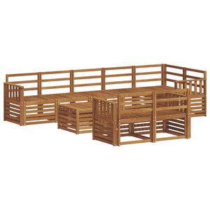 vidaXL Ensemble de canap&eacute;s d'ext&eacute;rieur 9 pc Naturel Polyester
