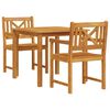 vidaXL Ensemble de salle &agrave; manger pour jardin 3 pcs Marron