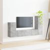 vidaXL Ensemble meuble TV 3 pcs Gris b&eacute;ton Bois d'ing&eacute;nierie