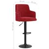 vidaXL Tabourets de bar lot de 2 rouge bordeaux velours