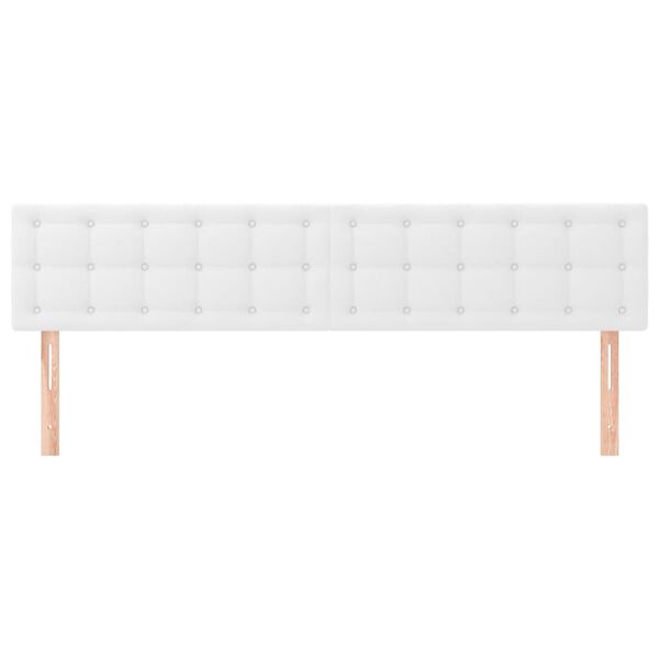 vidaXL T&ecirc;tes de lit 2 pcs Blanc 90x5x78/88 cm Similicuir