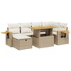 vidaXL Salon de jardin avec coussins 7 pcs beige r&eacute;sine tress&eacute;e