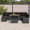 vidaXL Ensemble de canapé de jardin 9 pcs Noir polyrotin