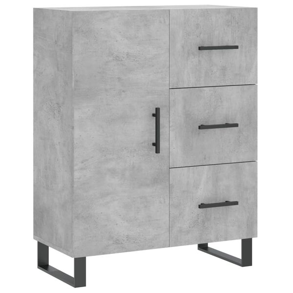 vidaXL Buffet gris b&eacute;ton 69,5x34x90 cm bois d'ing&eacute;nierie