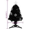 vidaXL Sapin de No&euml;l et flocons de neige LED Noir 64 cm Fibre optique