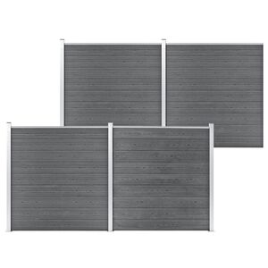 vidaXL Cl&ocirc;ture de jardin WPC 699x186 cm Gris