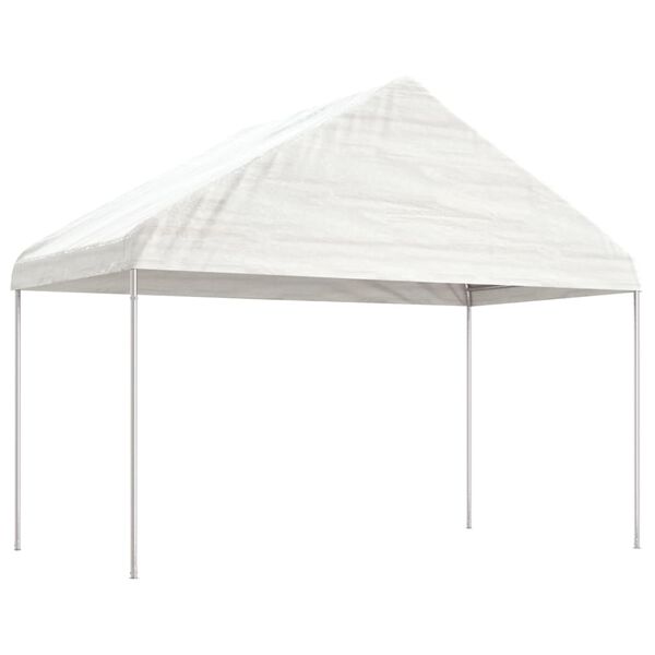 vidaXL Belv&eacute;d&egrave;re avec toit blanc 20,07x4,08x3,22 m poly&eacute;thyl&egrave;ne