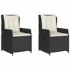 vidaXL Chaises inclinables de jardin lot de 2 noir r&eacute;sine tress&eacute;e