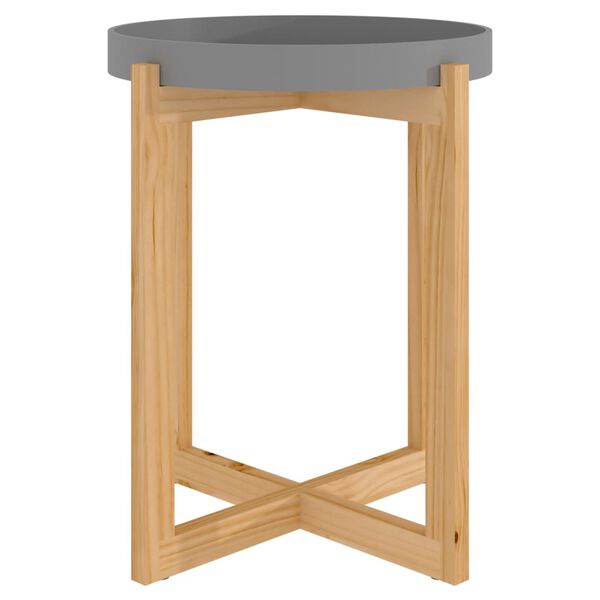 vidaXL Table basse Gris 41x41x48,5 cm Bois d'ingénierie et pin massif