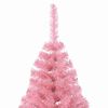 vidaXL Sapin de No&euml;l artificiel pr&eacute;-&eacute;clair&eacute; Rose 180 cm PVC
